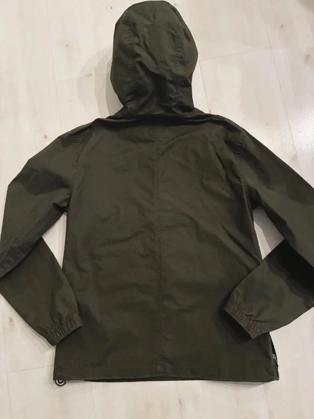 BYLT Basics Division Anorak Pullover Jacket Olive Green Hooded Utility Men’s S - Picture 3 of 5